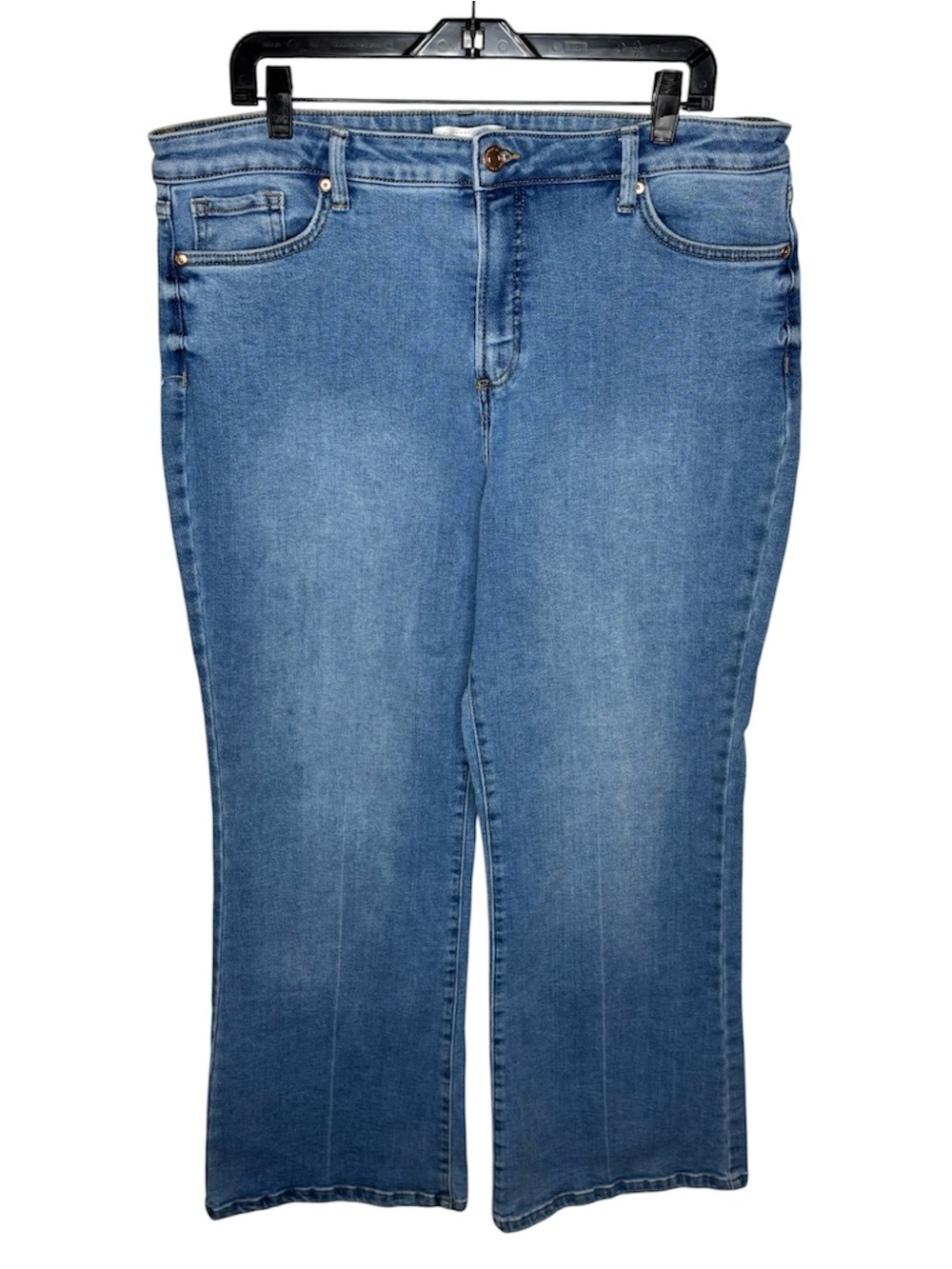 LC Lauren Conrad Curvy Flare Jeans Size 18 Medium Blue Hi-Waist Retro Flare Leg